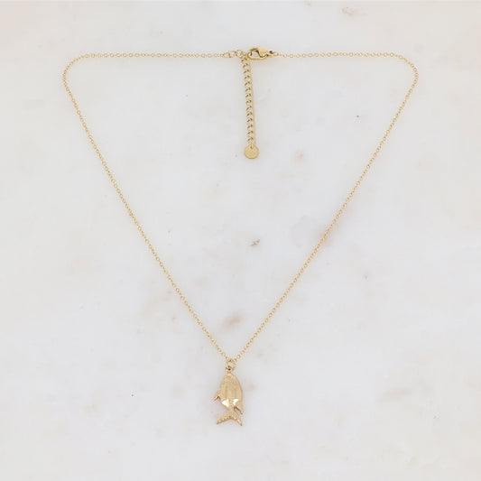 Collier avec pampille poisson (40+5CM)