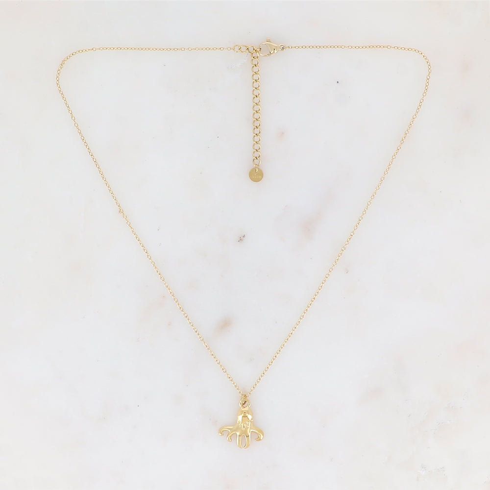 Collier avec pampille poulpe (40+5CM)