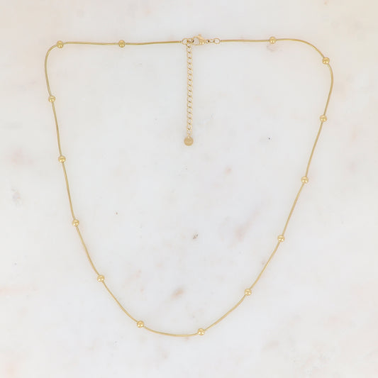 Collier sur chaîne avec boules (50+5CM)