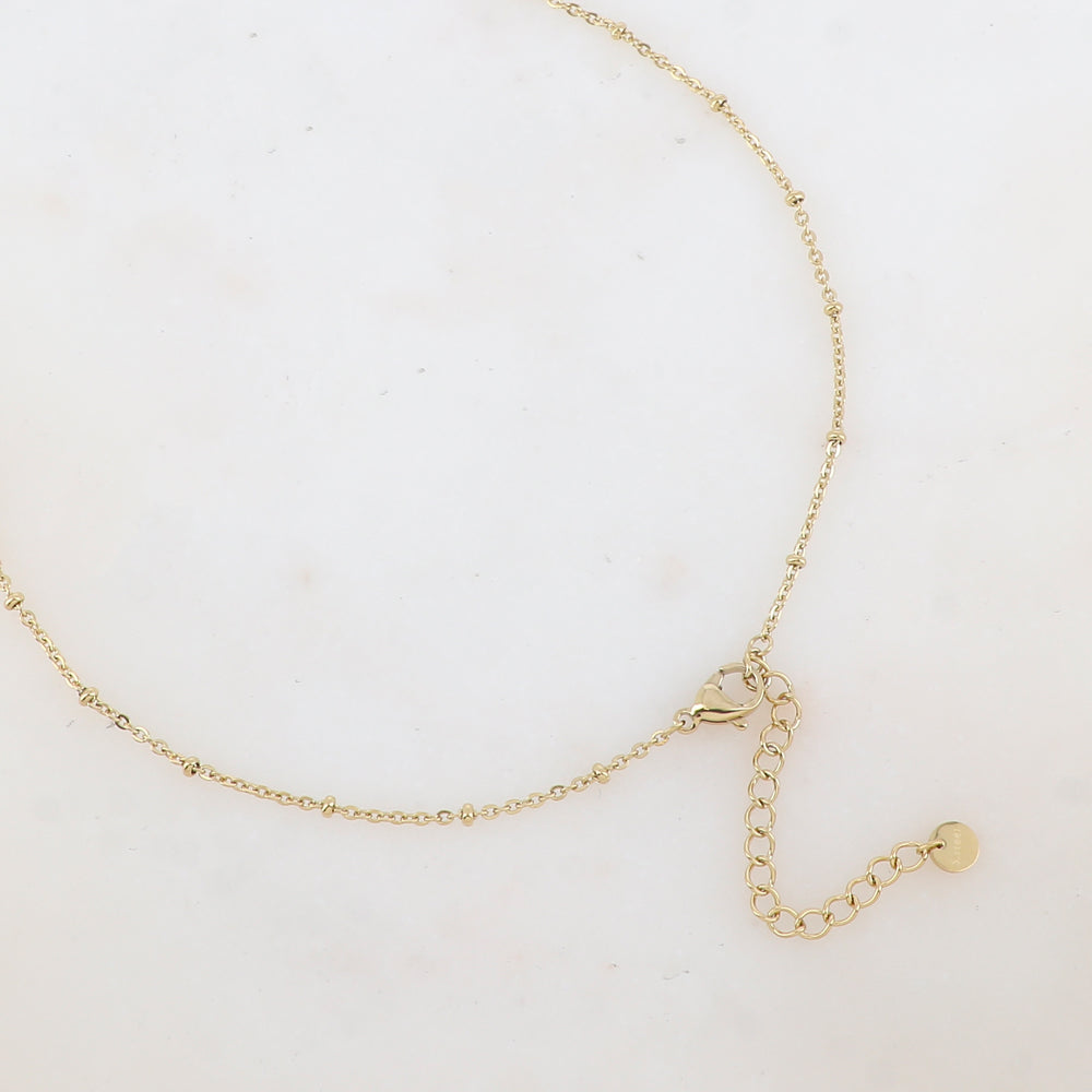 Sautoir avec poisson, perle d'eau douce, oxydes de zirconium et chaînes tombantes (65+5CM)