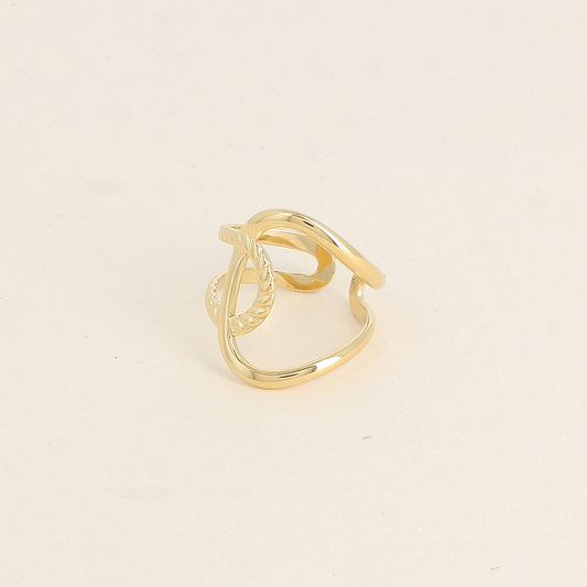 Bague large - lignes entrecroisées