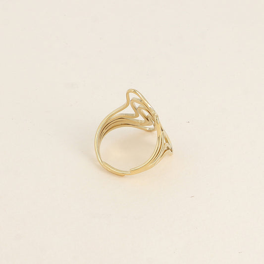 Bague large - 5 anneaux ondulés