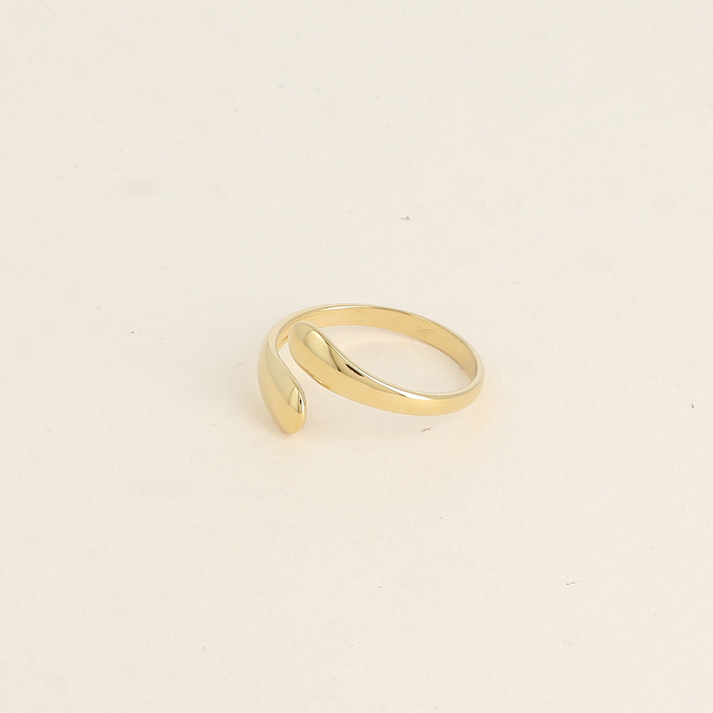 Bague ouverte - 2 formes lisses, horizontales