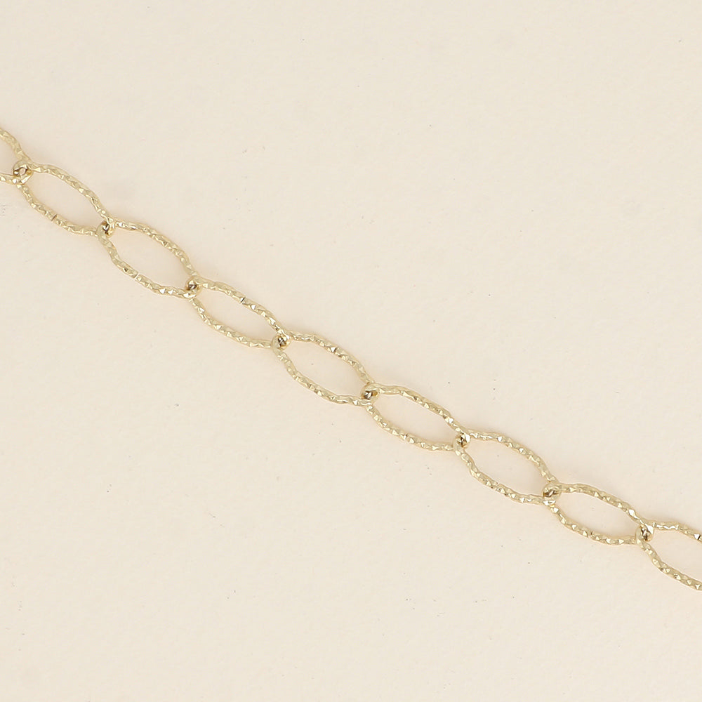 Bracelet - maillons alternés ovales dentelés (16,5+3 cm)