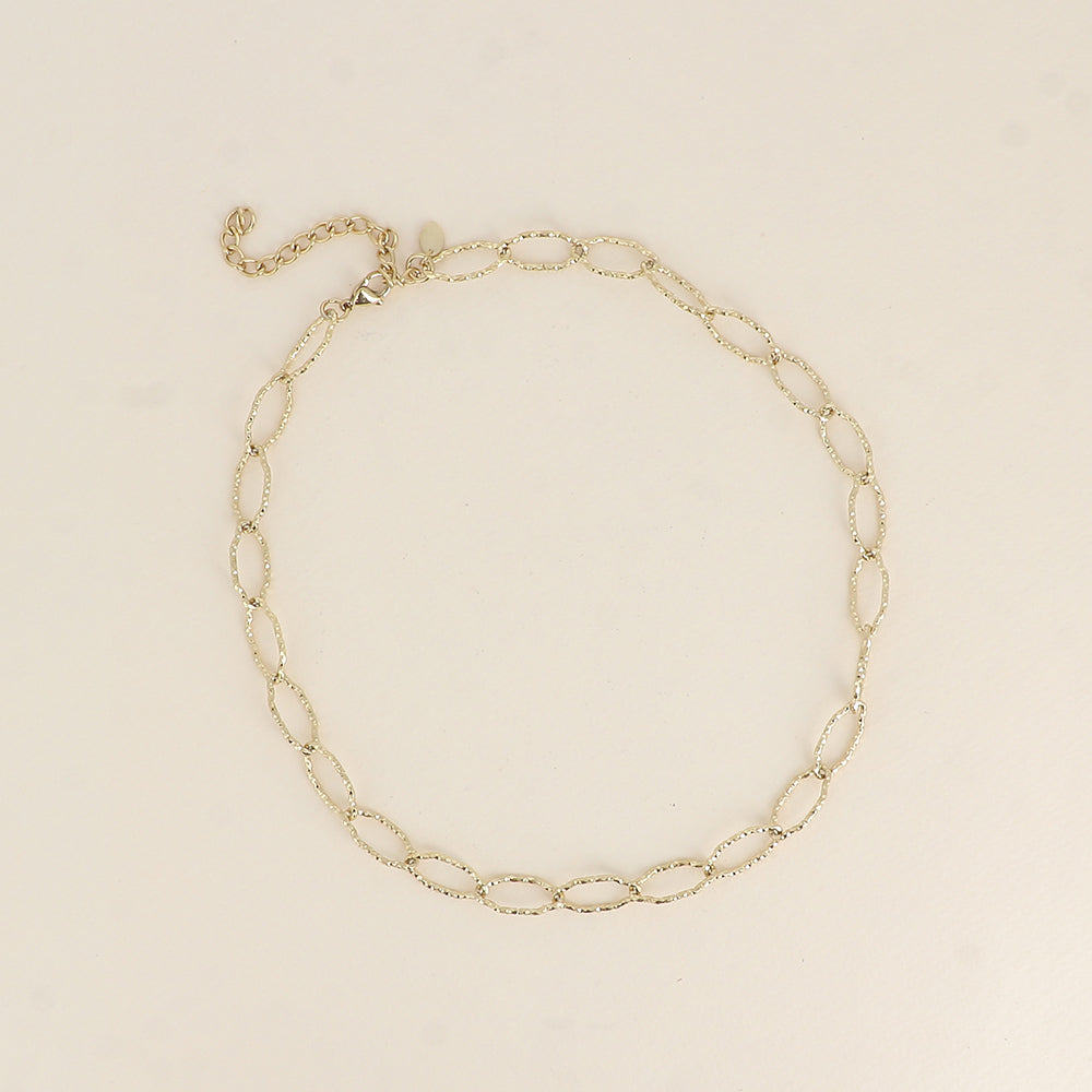 Collier - maillons ovales dentelés 41+7 cm