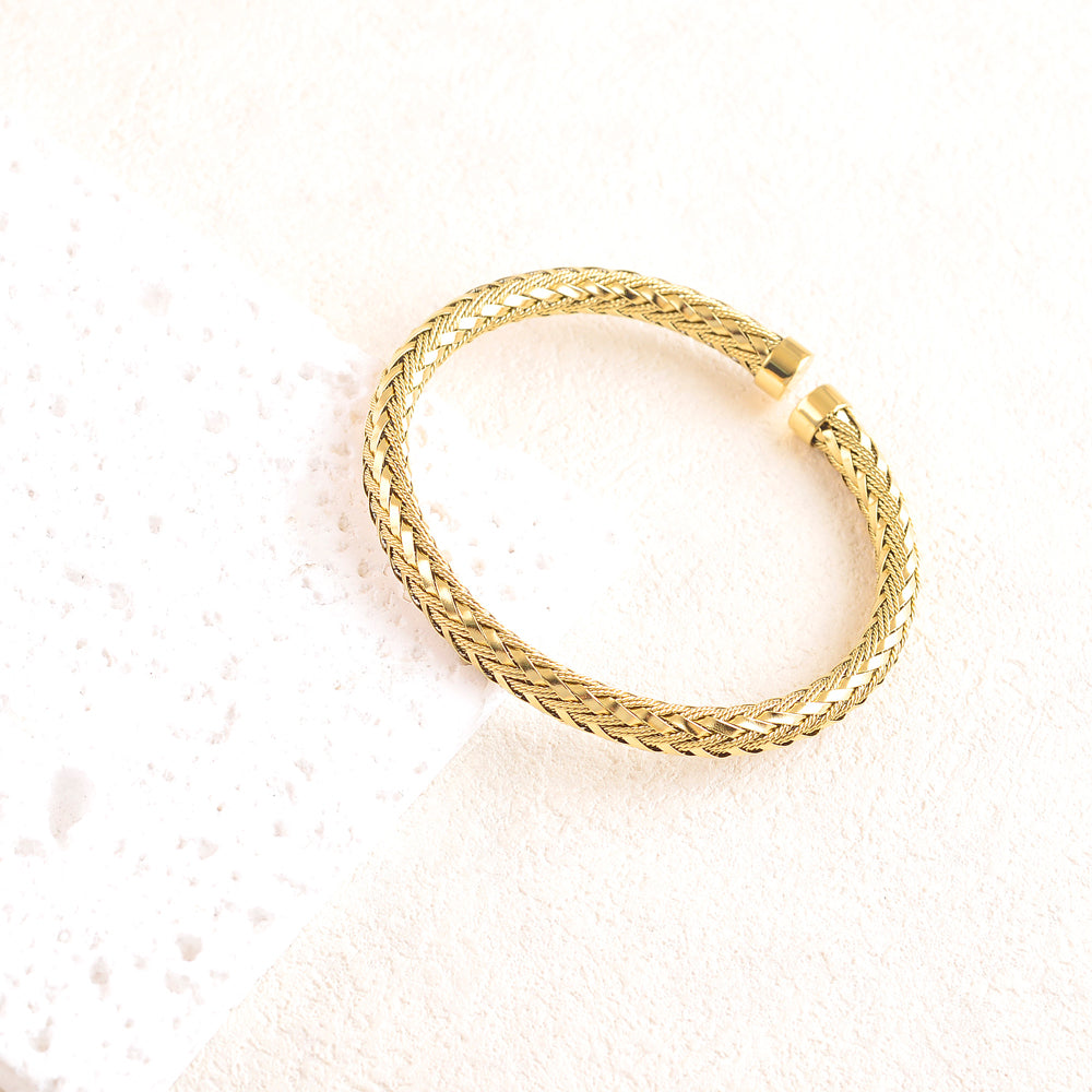 Jonc ouvert tressé (7.5MM)