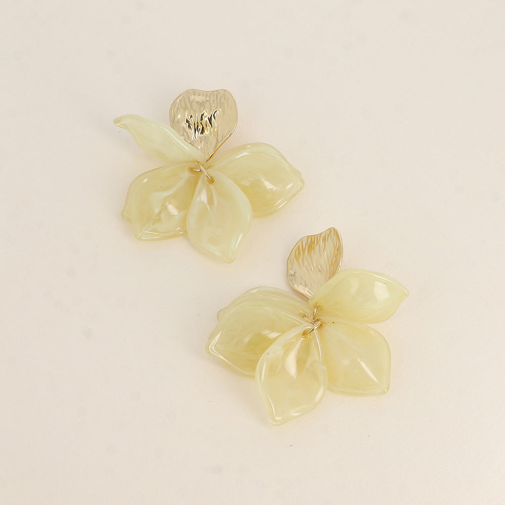 Boucles pendantes - pièce texturée et de pièces pendantes en acétate vert 60x75 mm