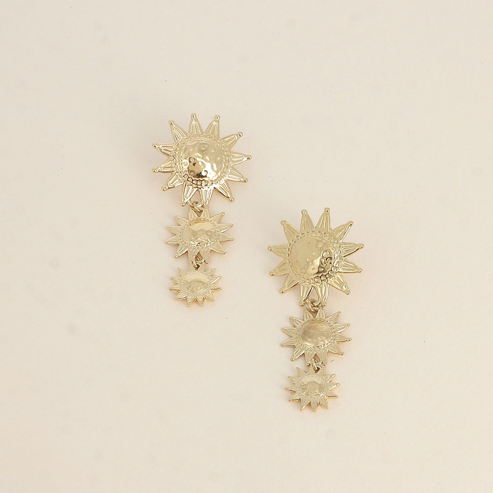 Boucles pendantes - 3 pièces soleil 28x60 mm