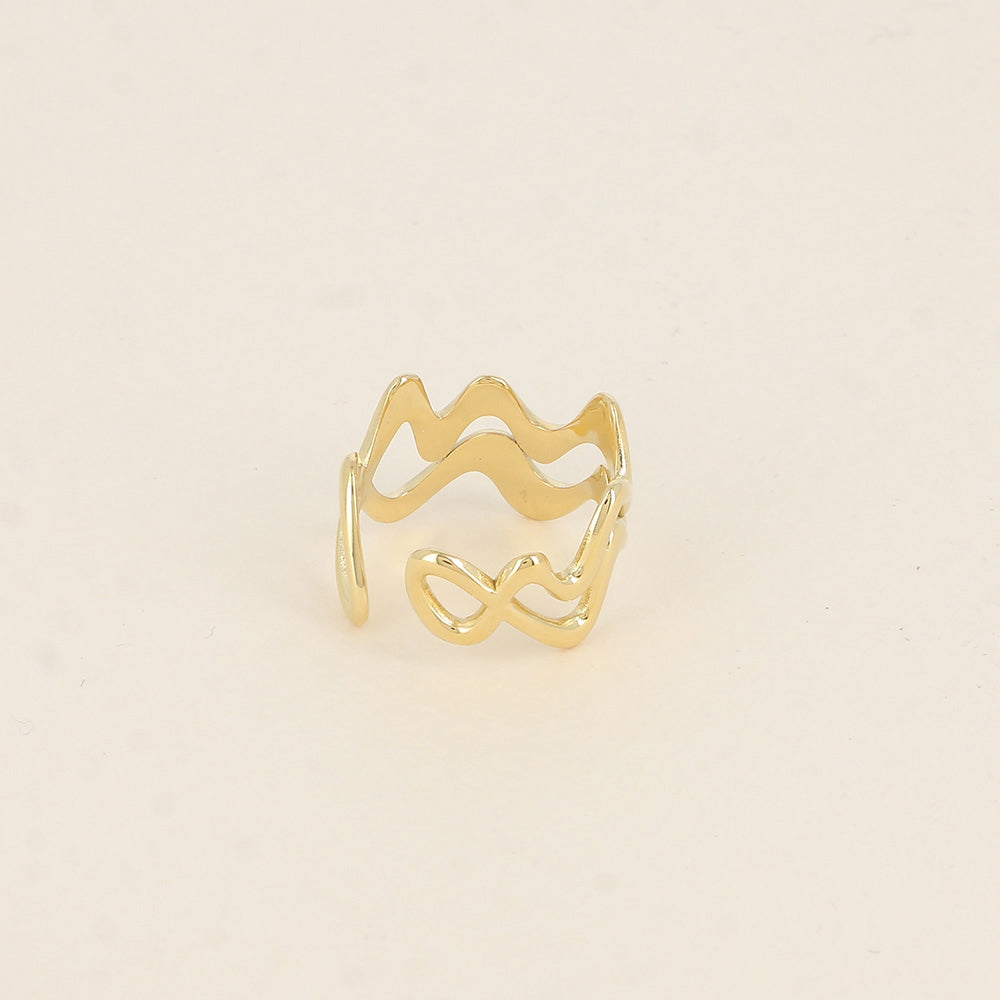 Bague - 2 lignes ondulées