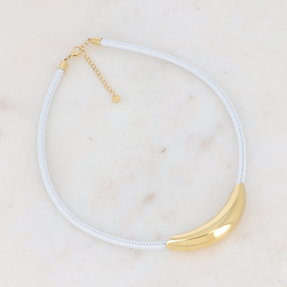 Collier sur cordon avec pièce dorée 40+5 cm