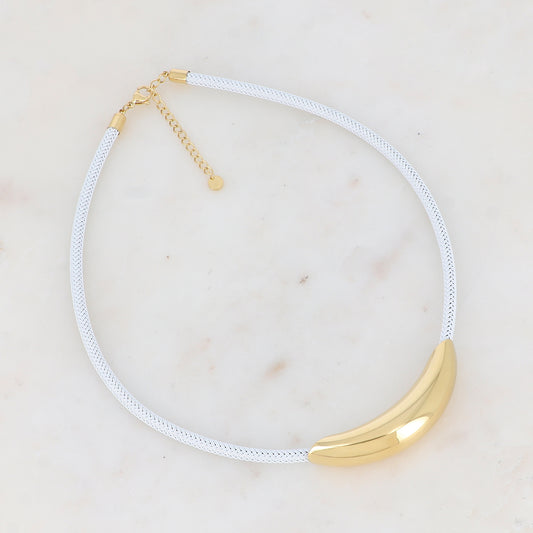 Collier sur cordon avec pièce dorée 40+5 cm