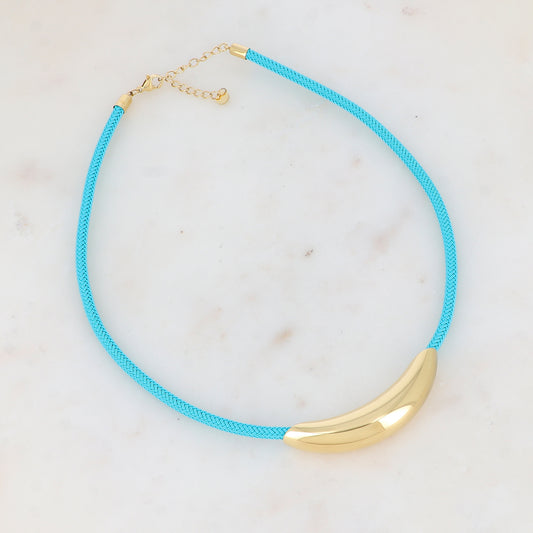 Collier sur cordon avec pièce dorée 40+5 cm