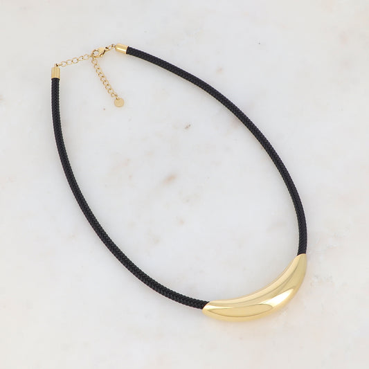 Collier sur cordon avec pièce dorée 40+5 cm