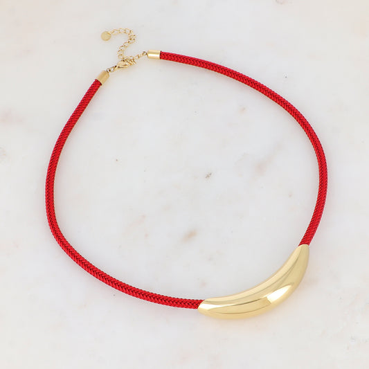 Collier sur cordon avec pièce dorée 40+5 cm
