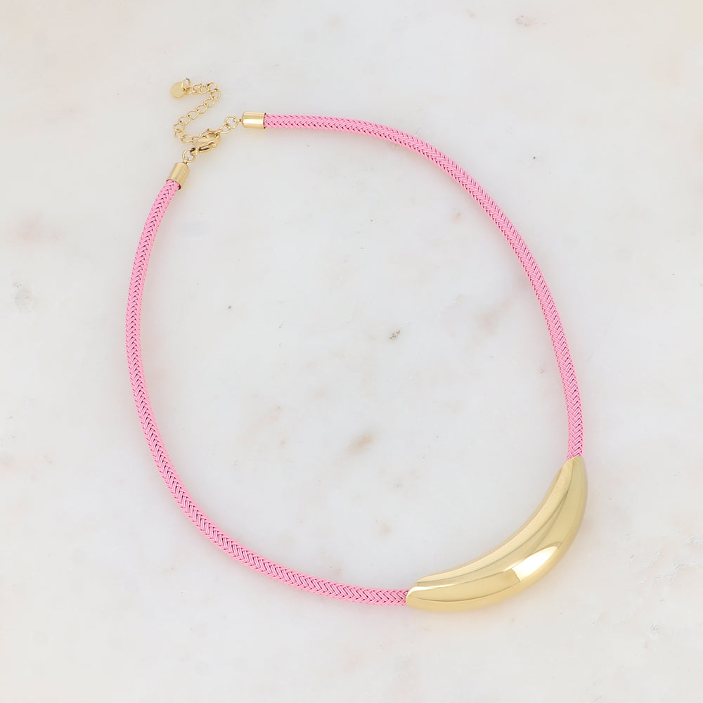 Collier sur cordon avec pièce dorée 40+5 cm