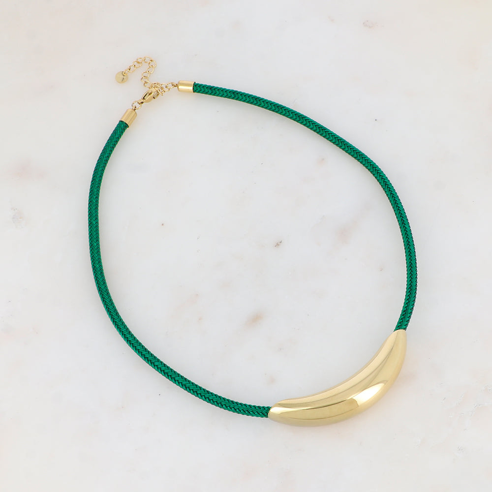 Collier sur cordon avec pièce dorée 40+5 cm