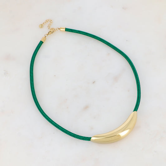 Collier sur cordon avec pièce dorée 40+5 cm