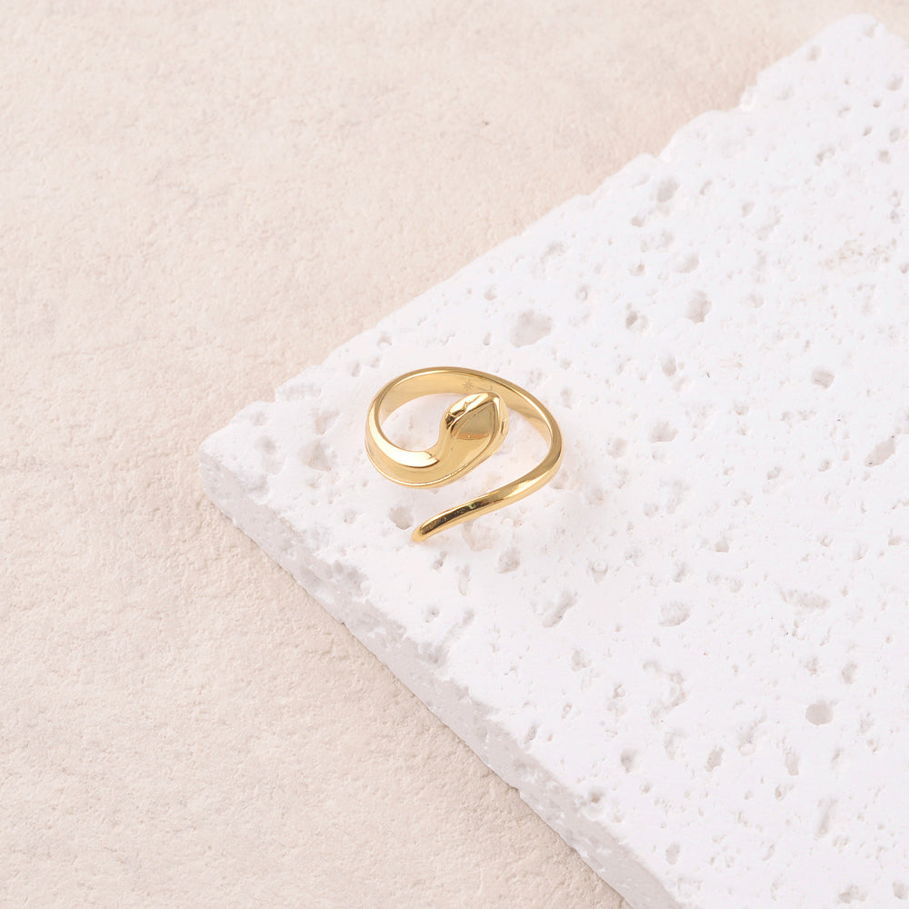 Bague en forme de serpent, ajustable devant