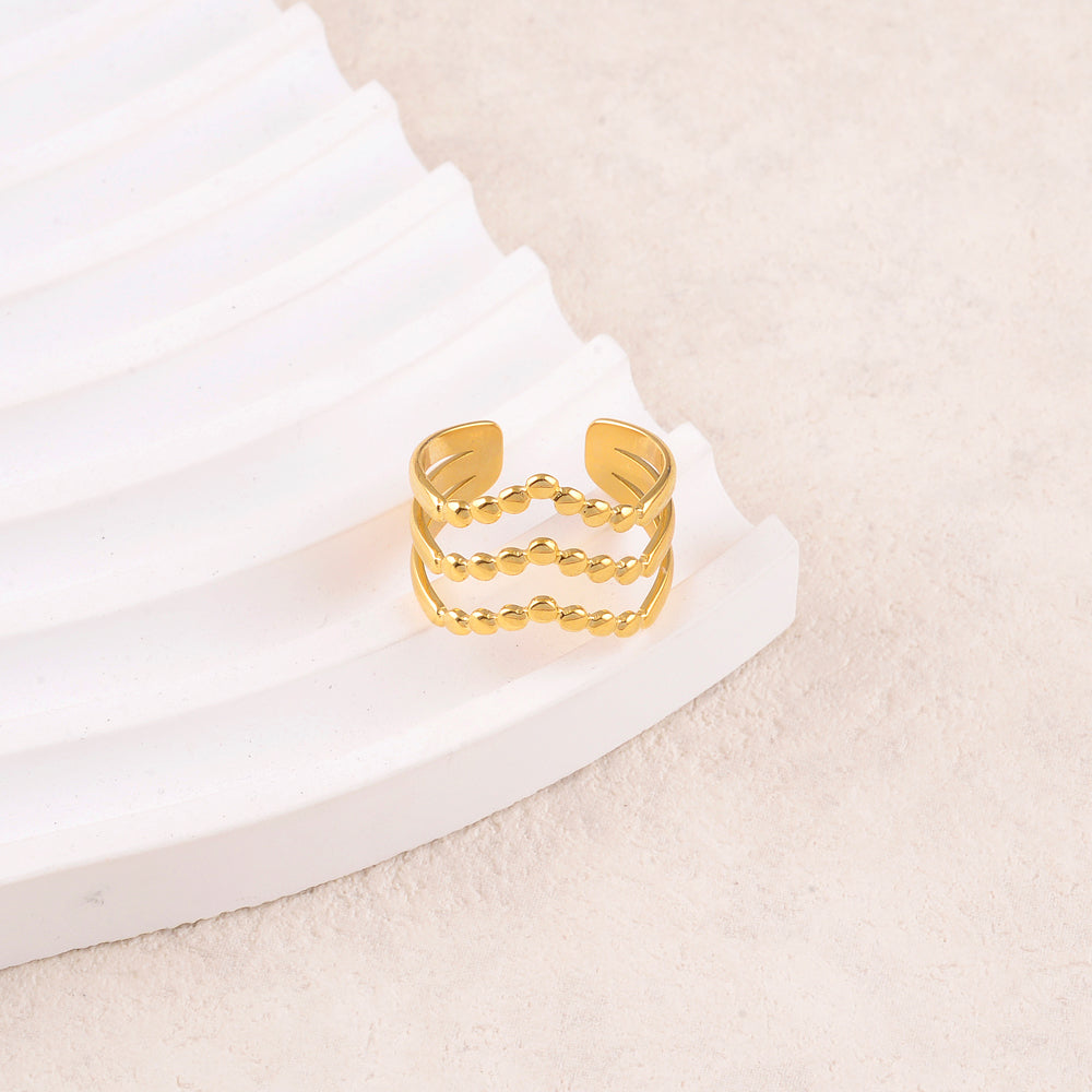 Bague 3 rangs texturés