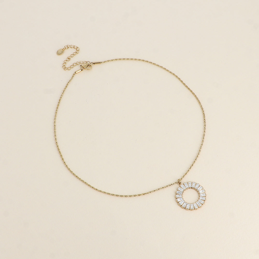 Collier - cercle de cristaux rectangulaires 38+5 cm