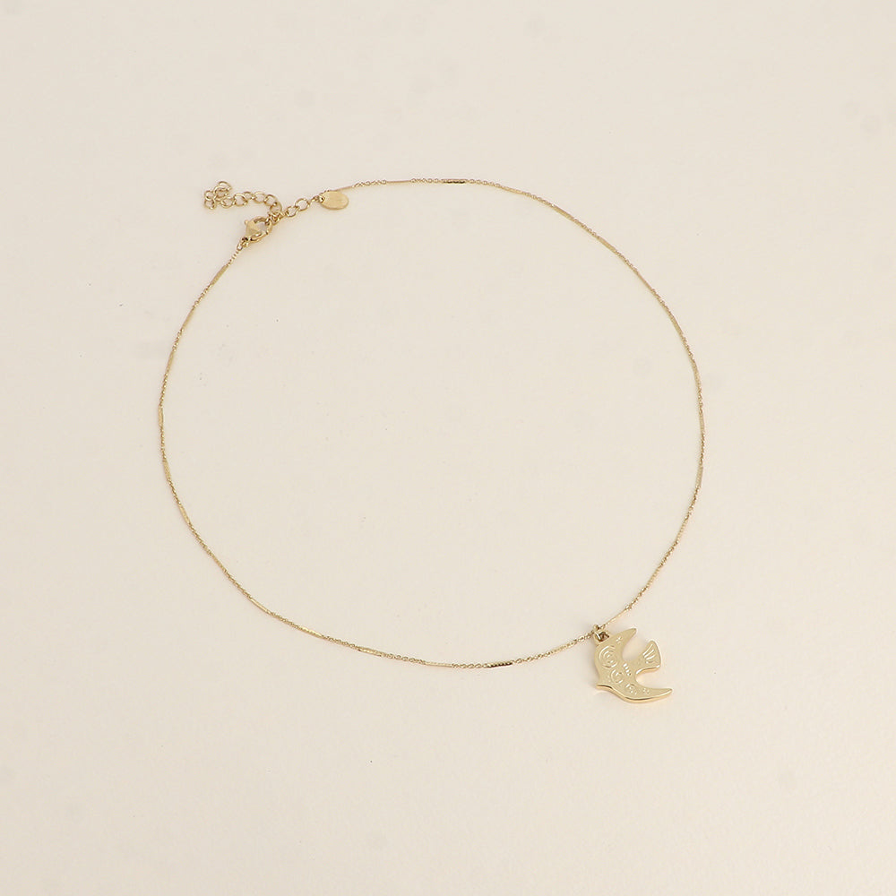 Collier - pendentif oiseau 39+5 cm