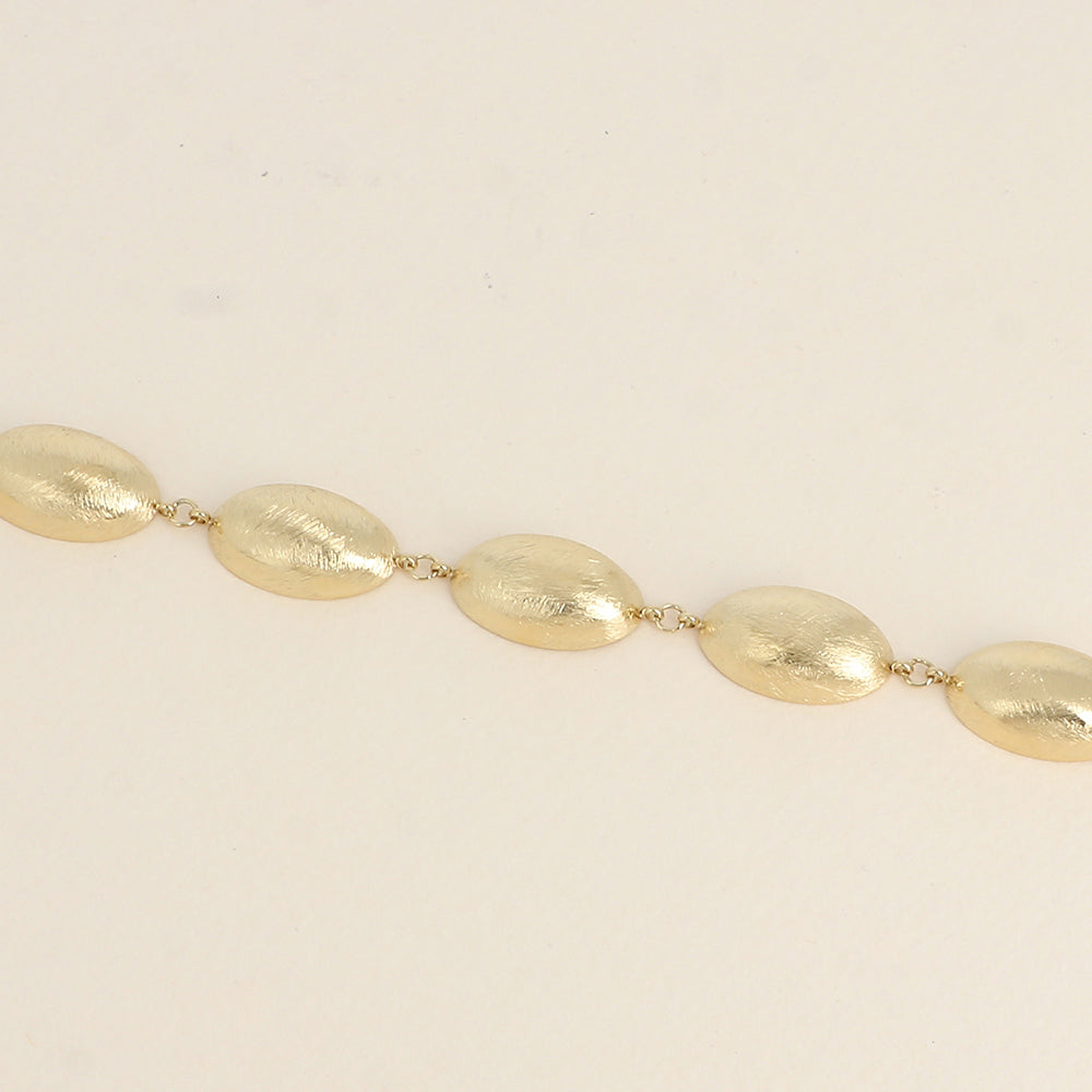 Bracelet - gros maillons ovales effet brossés et incurvés (15+5 cm)