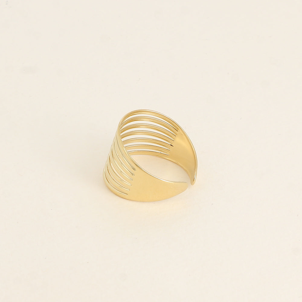 Bague large - 7 lignes ajourées