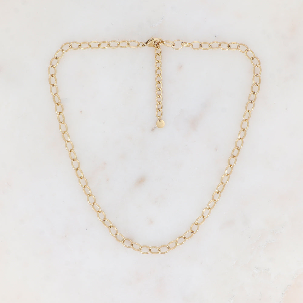 Collier - maille jaseron (Epaisseur de la maille : 6 mm) (40+5CM)