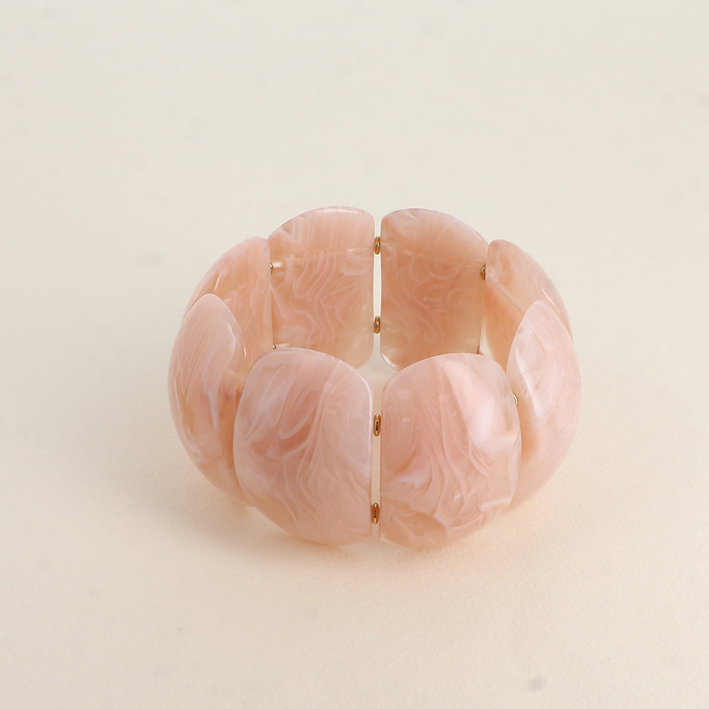 Bracelet élastique - pièces en résine colorée épaisseur 42mm