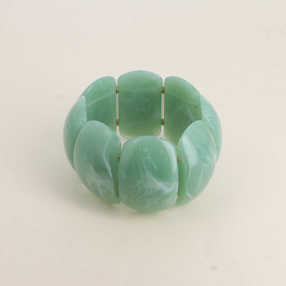 Bracelet élastique - pièces en résine colorée épaisseur 42mm