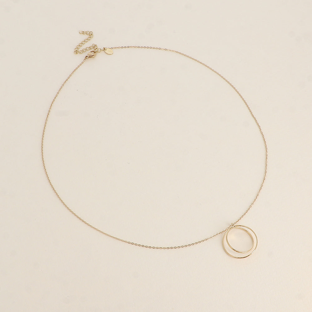 Collier - pendentif de 2 anneaux 50+7 cm