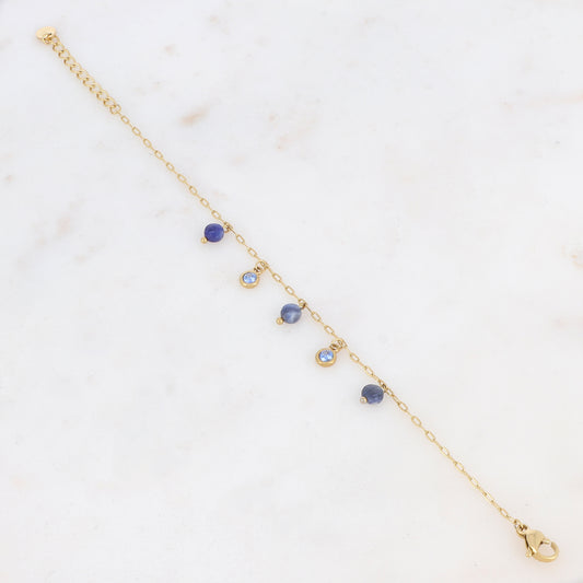 Bracelet avec pierres naturelles et strass