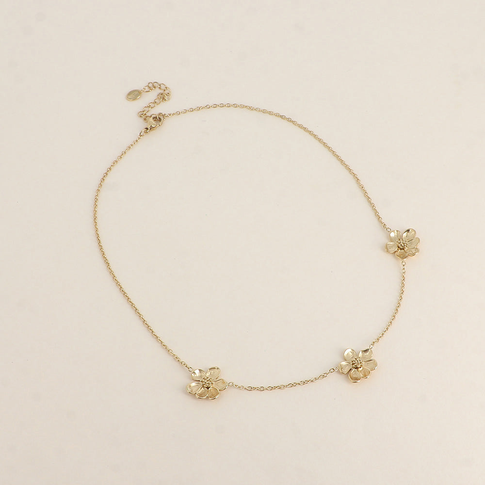 Collier - 3 fleurs 38+5 cm