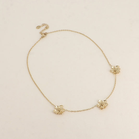 Collier - 3 fleurs 38+5 cm