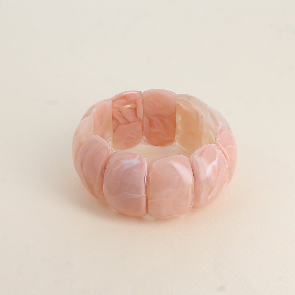 Bracelet élastique - pièces en résine colorée Epaisseur : 32 mm