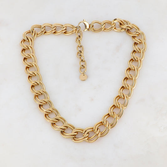 Collier double maille plate (40+5CM)