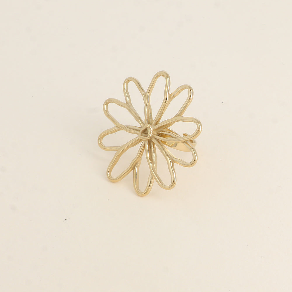 Bague - grande fleur ajourée