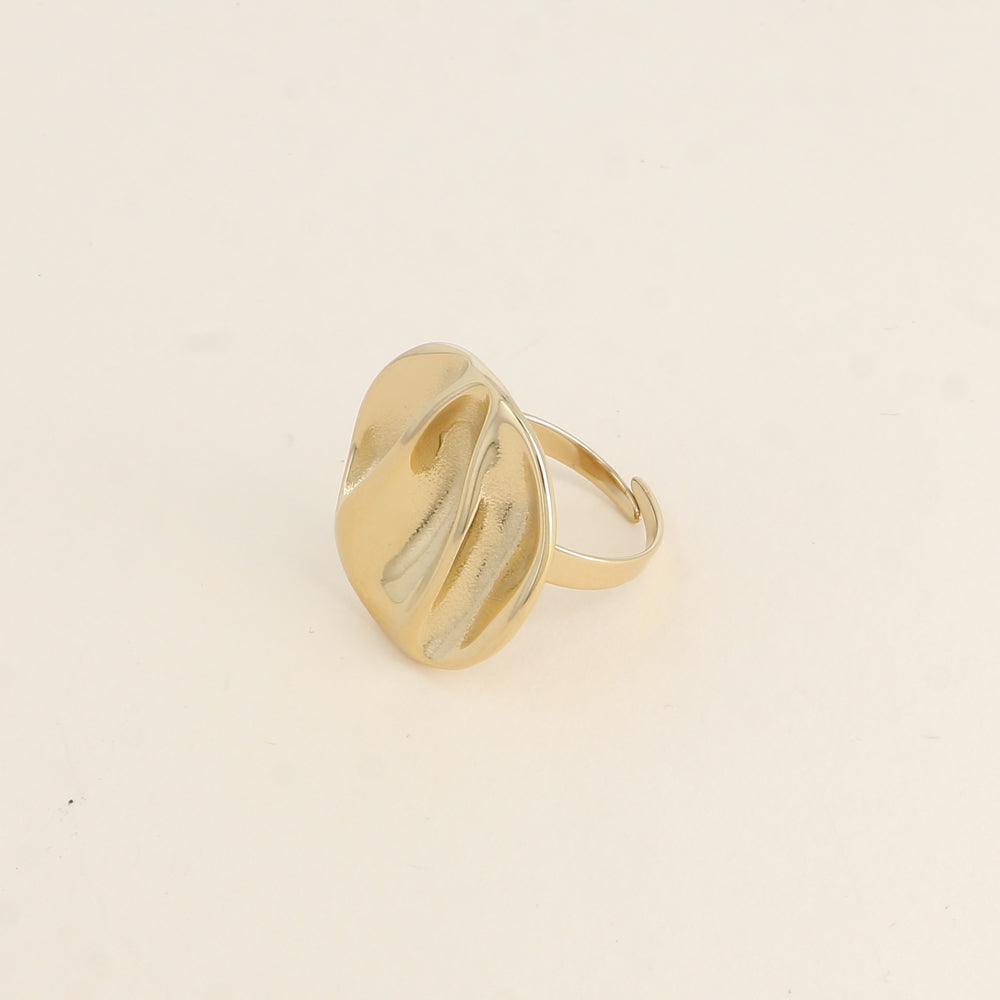 Bague - pièce ronde texturée