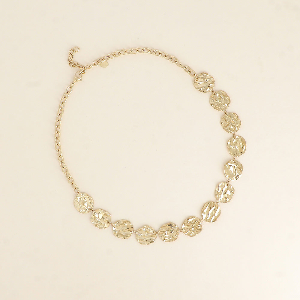Collier - pièces rondes martelées 44+5 cm