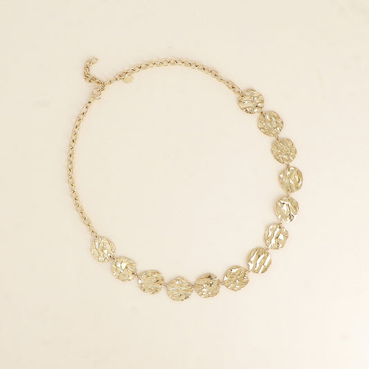 Collier - pièces rondes martelées 44+5 cm