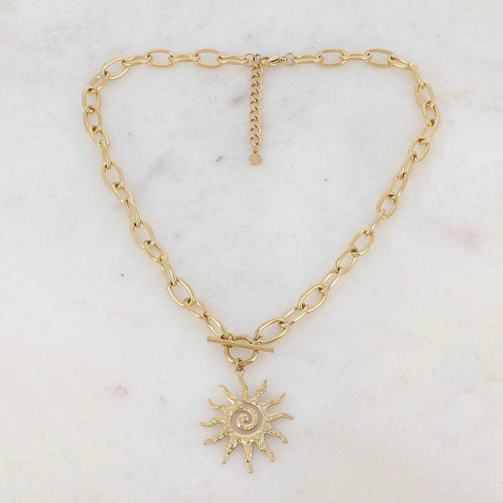 Collier en maille avec soleil (45+5CM)
