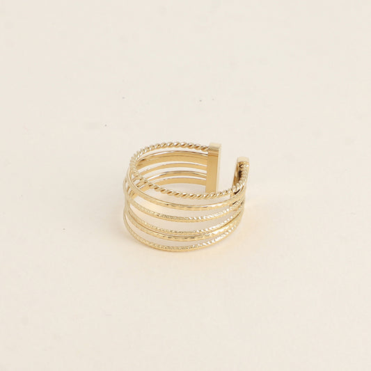 Bague - 6 anneaux lisses et striés
