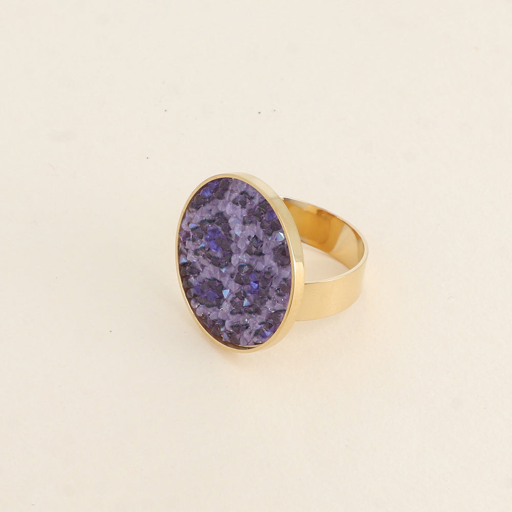 Bague - Crystal Rocks léopard lilas