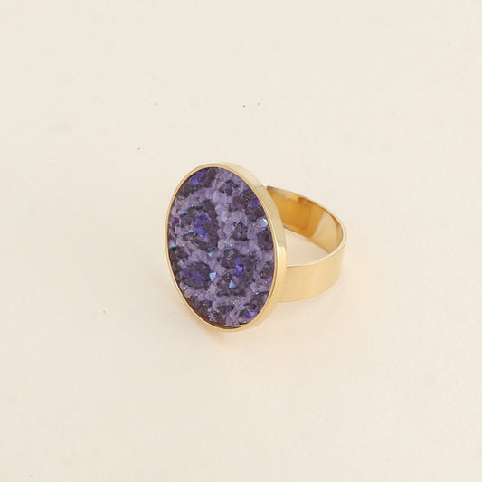 Bague - Crystal Rocks léopard lilas