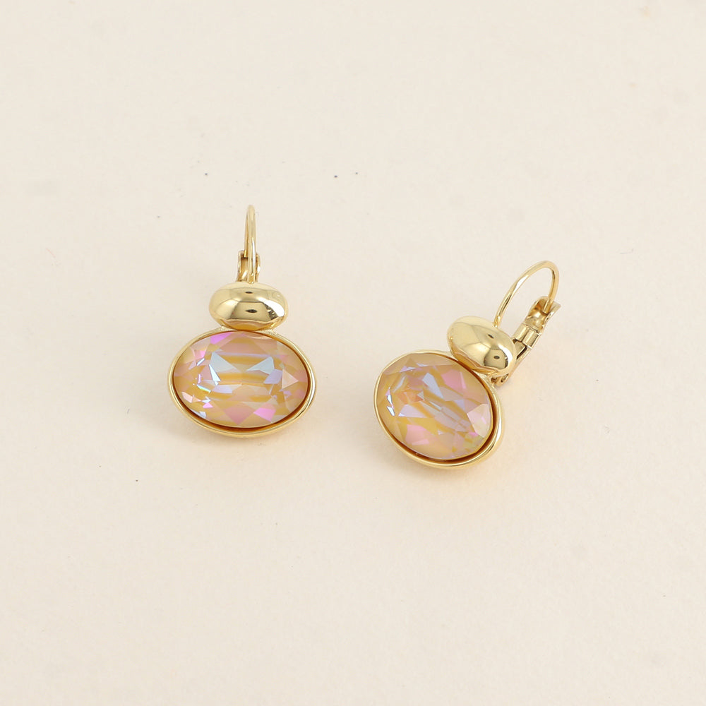 Boucles dorées - ornées de cristaux de Swarovski® - Ochre delite