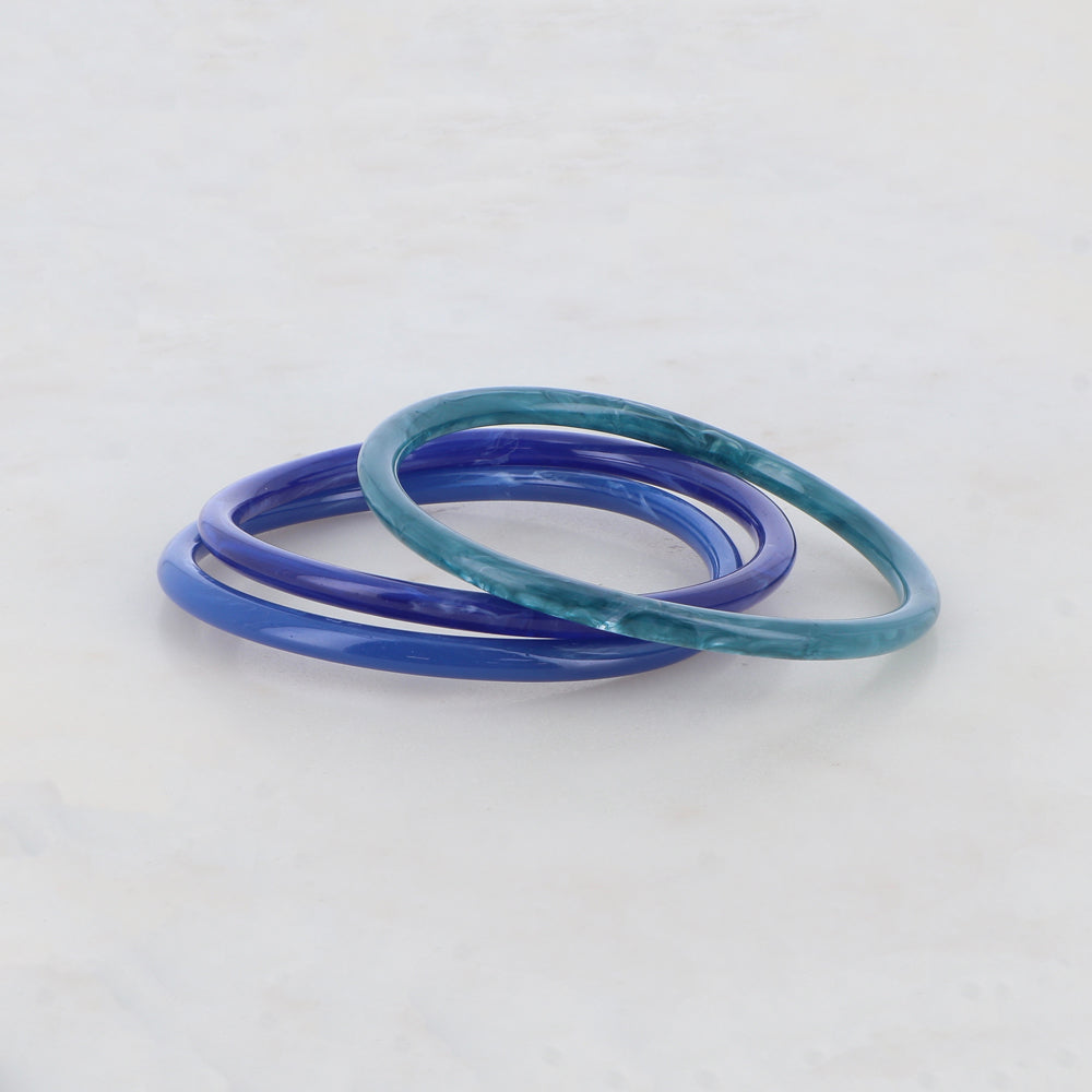 Lot de 3 joncs fermés en résine (TAILLE S)Dimensions intérieures du jonc : 6,2 x 6,2 cm - Epaisseur : 5 mm