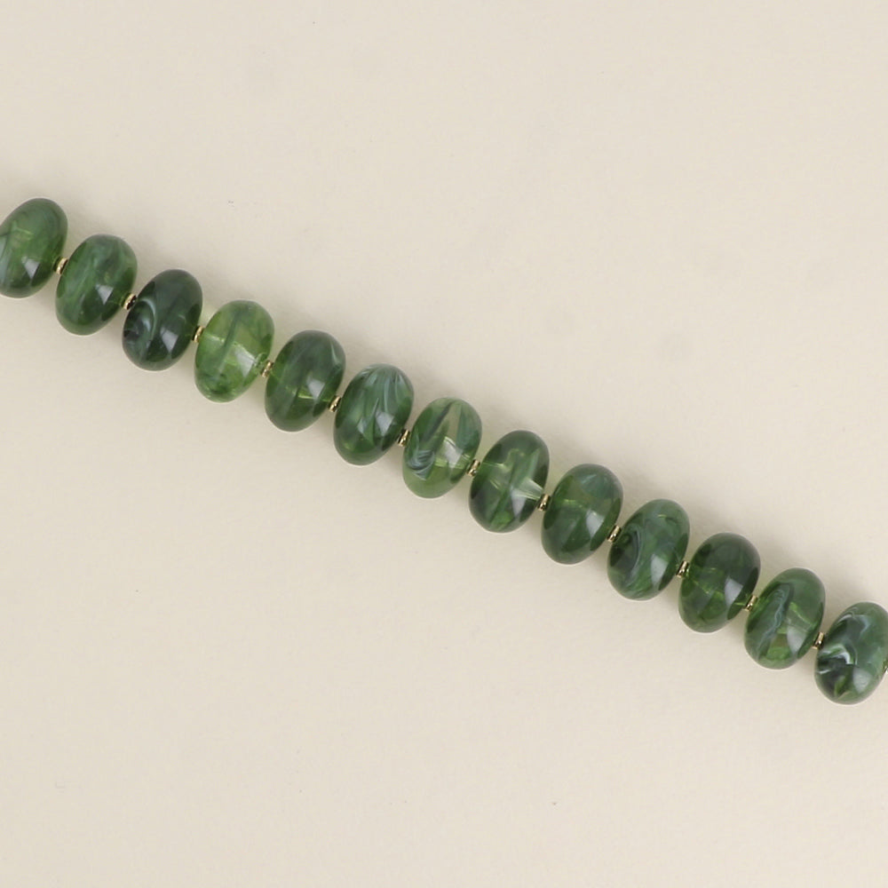 Bracelet - grosses perles de résine ovales