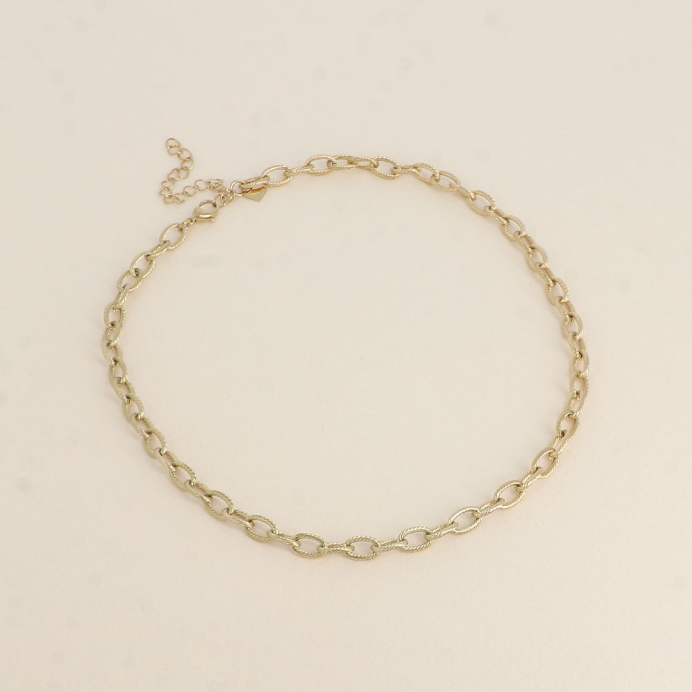 Collier - maille ovale striée 40+7 cm