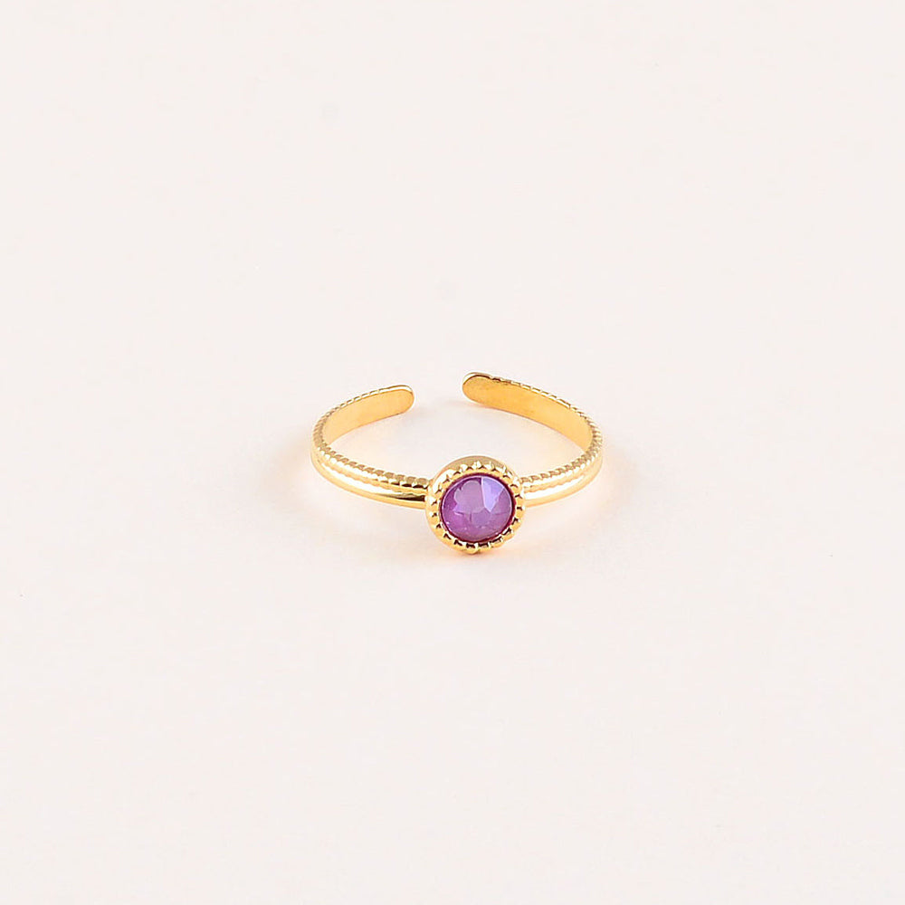 Bague fine ornée de cristaux de Swarovski® - Hauteur de la bague: 2 mm - Dimensions du cristal : 5x5 mm - Orchid ignite
