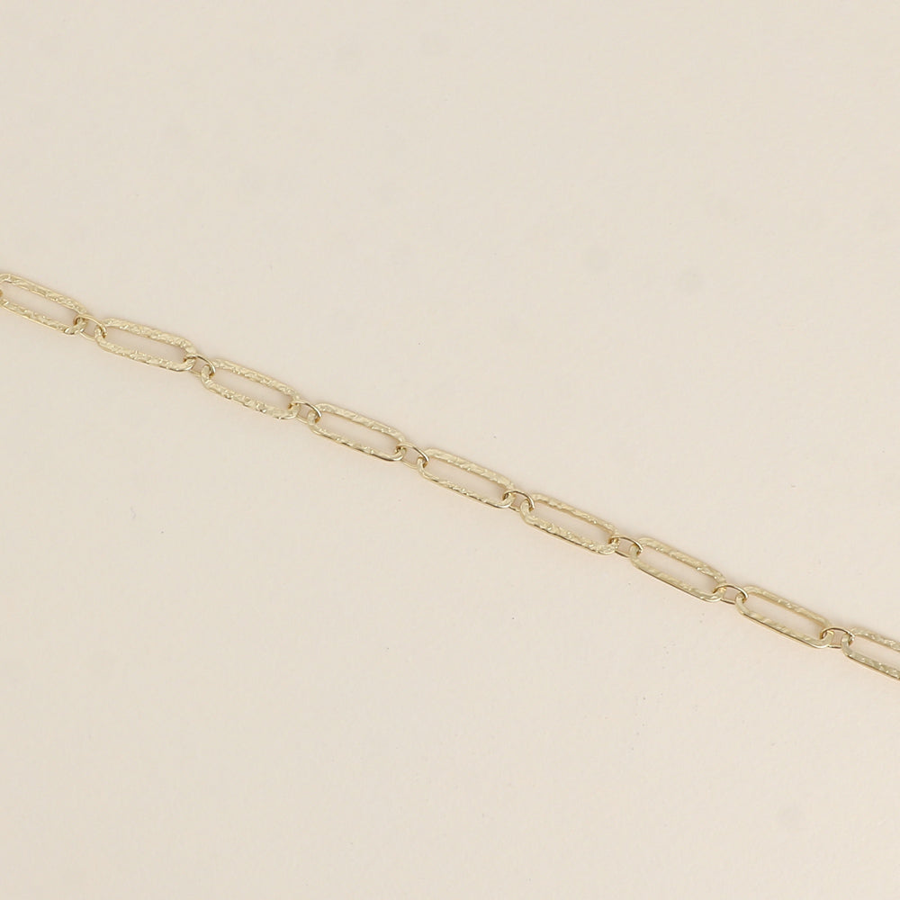 Bracelet - maille aux anneaux ovales texturés (16+3 cm)